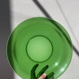 Set of 7 dishes in brown and green vintage glass