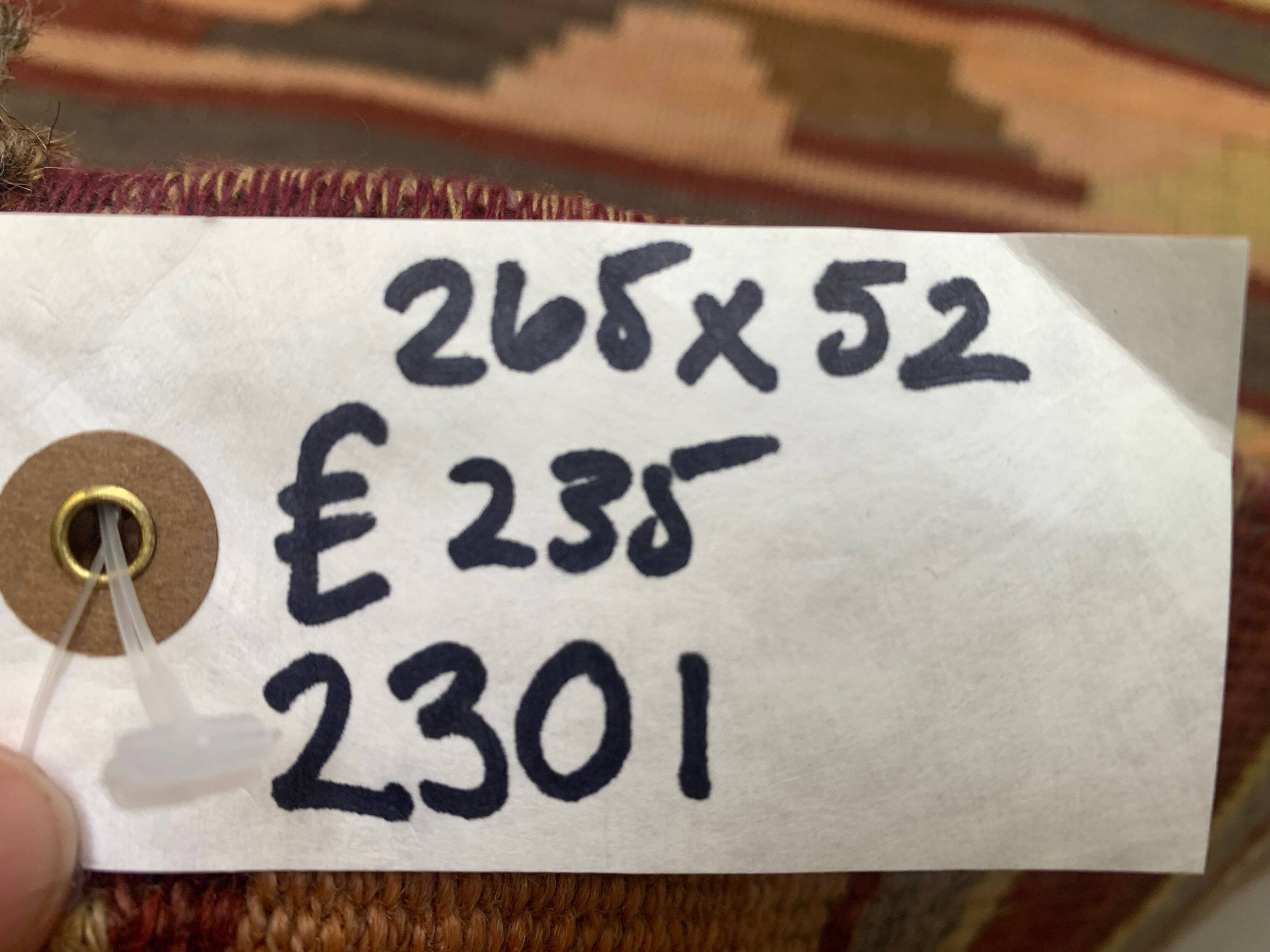 Old Turkish narrow Kilim Runner 265x52 cm shabby chic, vintage kelim