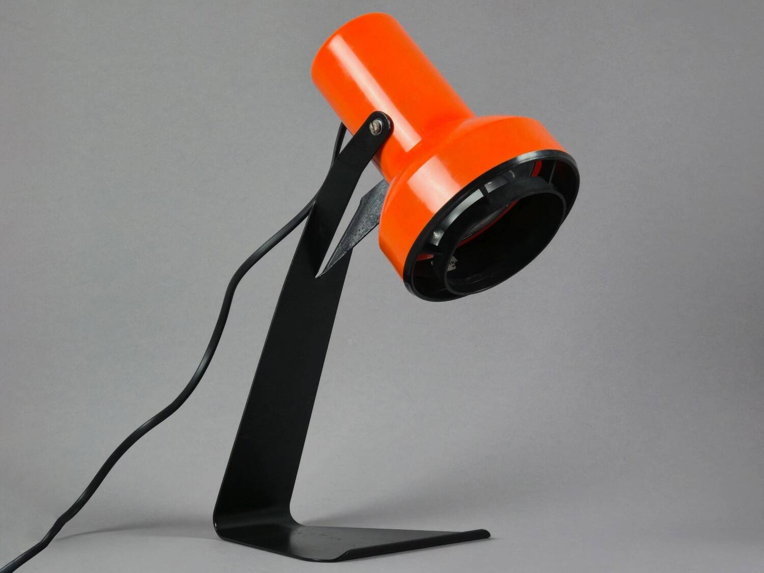 Vintage 1970s LYSKAER BELYSNING Orange Plastic Table Light.