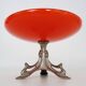Centerpiece, Art Nouveau orange opaline fruit bowl and spelter foot