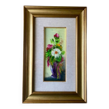 Oil on Vintage Panel - Flower Bouquet by NNISI - 27 x 40 cm