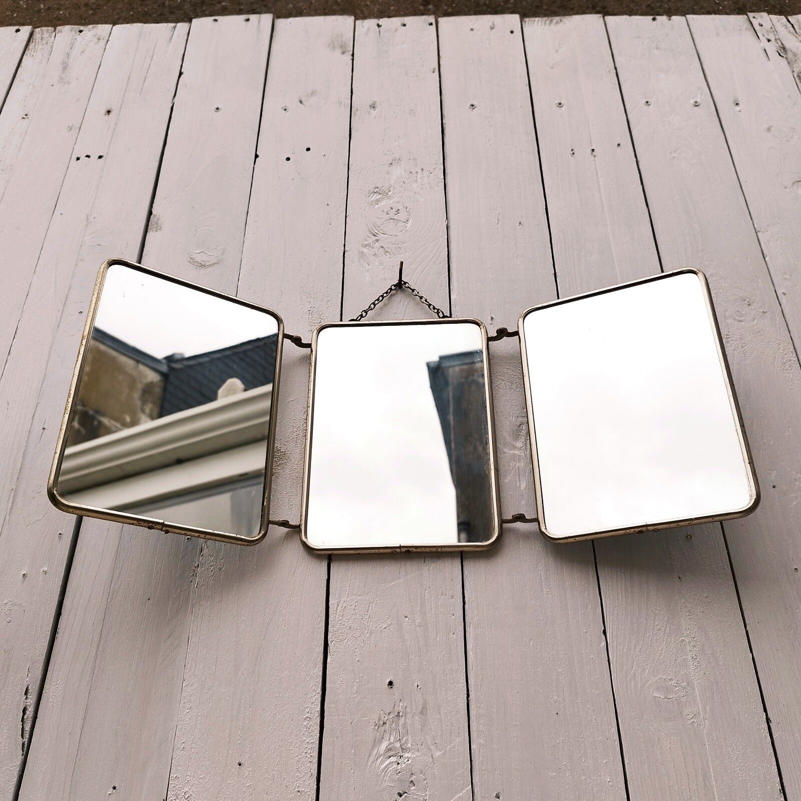 Vintage 50's triptych barber mirror