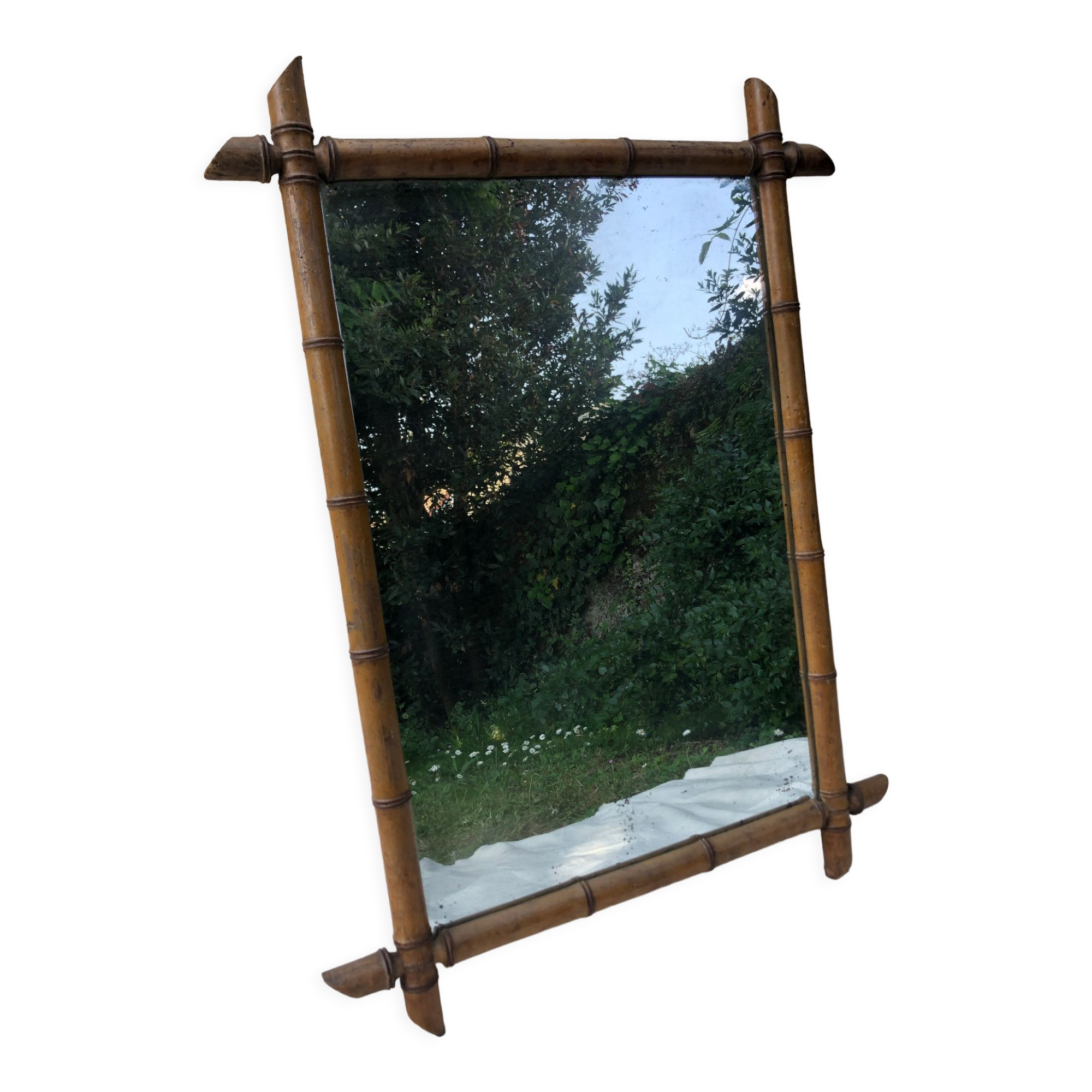 Rectangle bamboo mirror 70x50cm