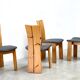 Set of four sculptural brutalist oak chairs