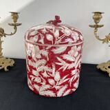 Chinese pot-cover - red - Chinese decoration of plants and flowers - China
