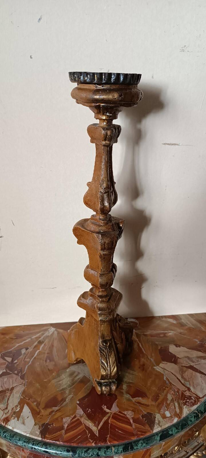 Antique gilded wooden candelabrum Louis XIV - 18th century