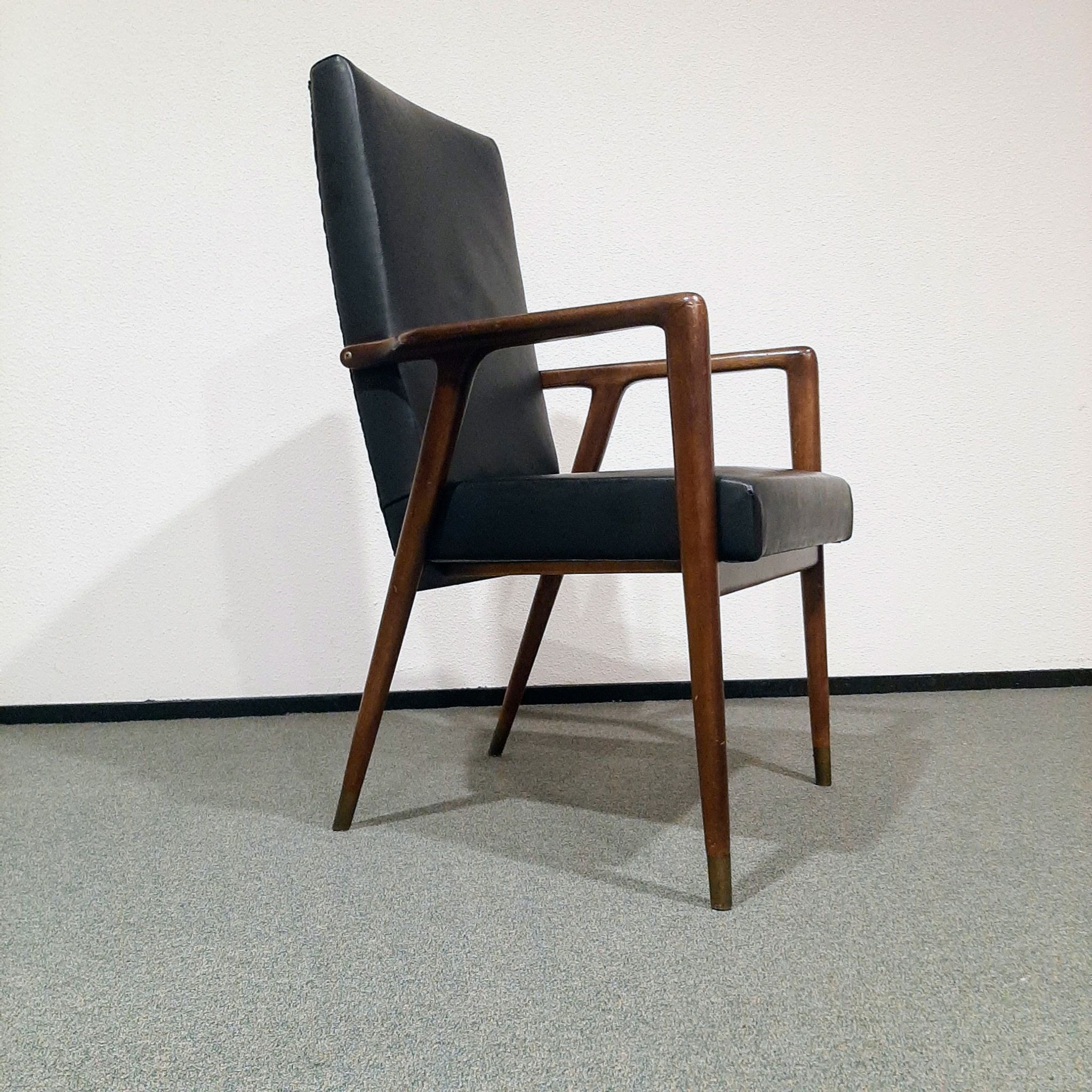 Vintage teak armchair by Josef Hillerband for Wilkhahn 1960s