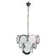 Disc white Murano glass chandelier by Vistosi