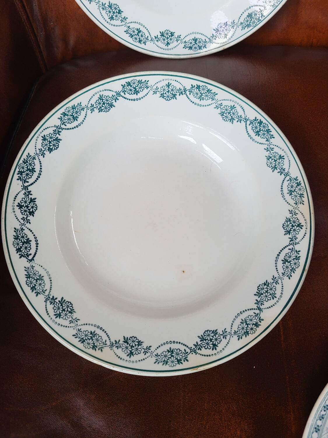 Set of 5 Terre de Fer plates 1900 Wilbur and St Amand