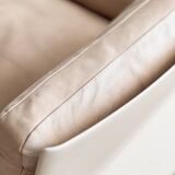 Fauteuil design 620 en cuir suédé beige par Dieter Rams, Vitsœ, Mid-Century