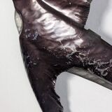 Pair of Metal Wall Sculptures Swallows, Signed, 1970s