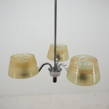 Midcentury Chrome and Glass Chandelier, Czechoslovakia 1960s