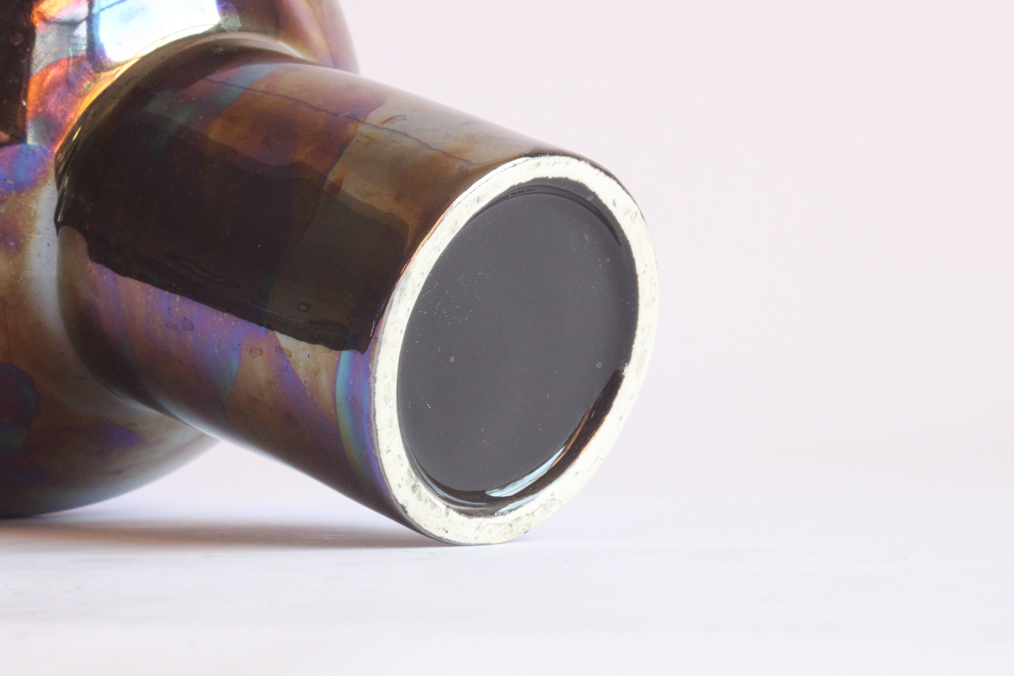 Metallic glaze ceramic vase, 1980s