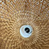 Vintage wicker rattan flower suspension