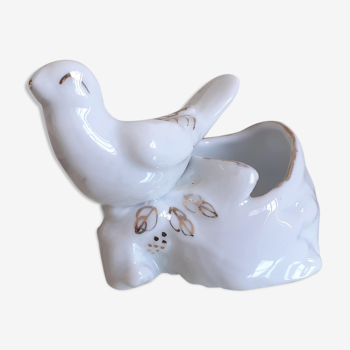 Salière oiseau porcelaine