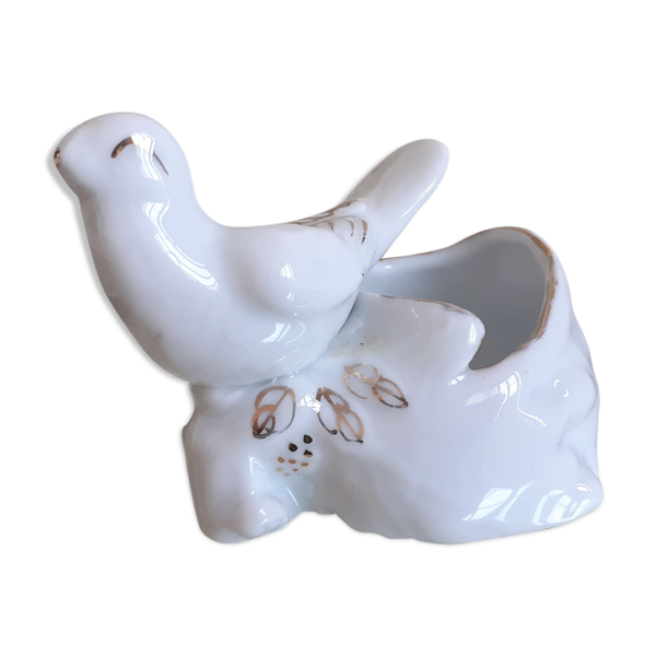 Salière oiseau porcelaine