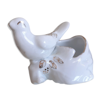 Salière oiseau porcelaine