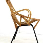 Set of 3 rattan chairs + coffee table - mid century dutch design