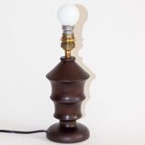 Turned wooden torch-shaped lamp base, 1930s/1940s