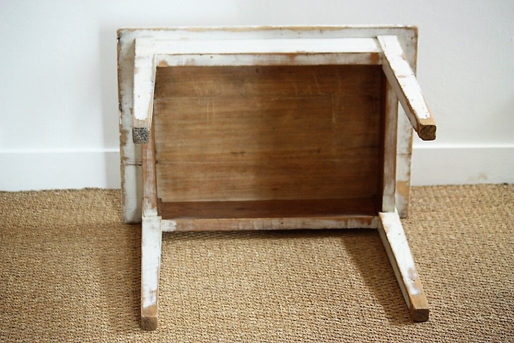 Shabby white side table