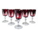 6 gothic red wine glasses