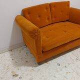 Sofa, daybed art deco, orange velvet