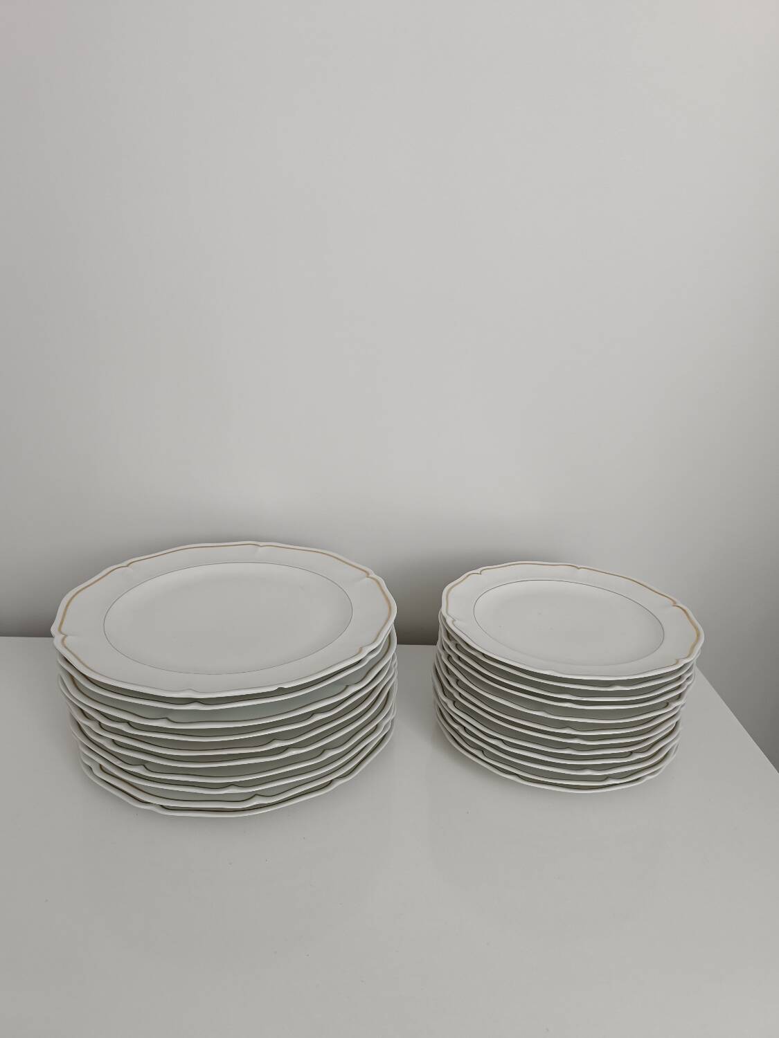 Set of Limoges porcelain flat and dessert plates