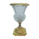 Medici vase in crystal, bronze and brass gilded height 15cm