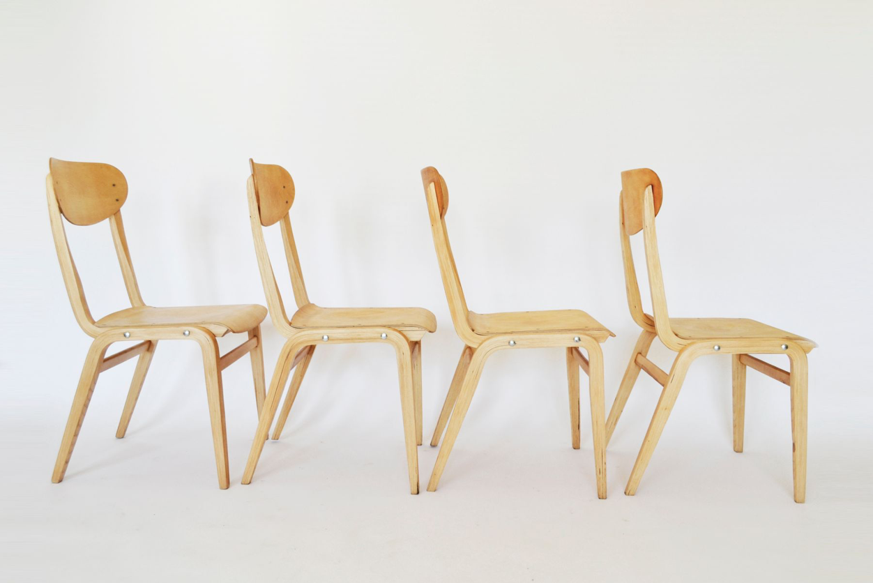 Set of 4 vintage chairs by Lygija Marika Koslauskaitė-Stapulionienė for Šiaulių Ventos Baldų Fabrikas