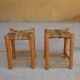 Vintage Berber wooden and straw set