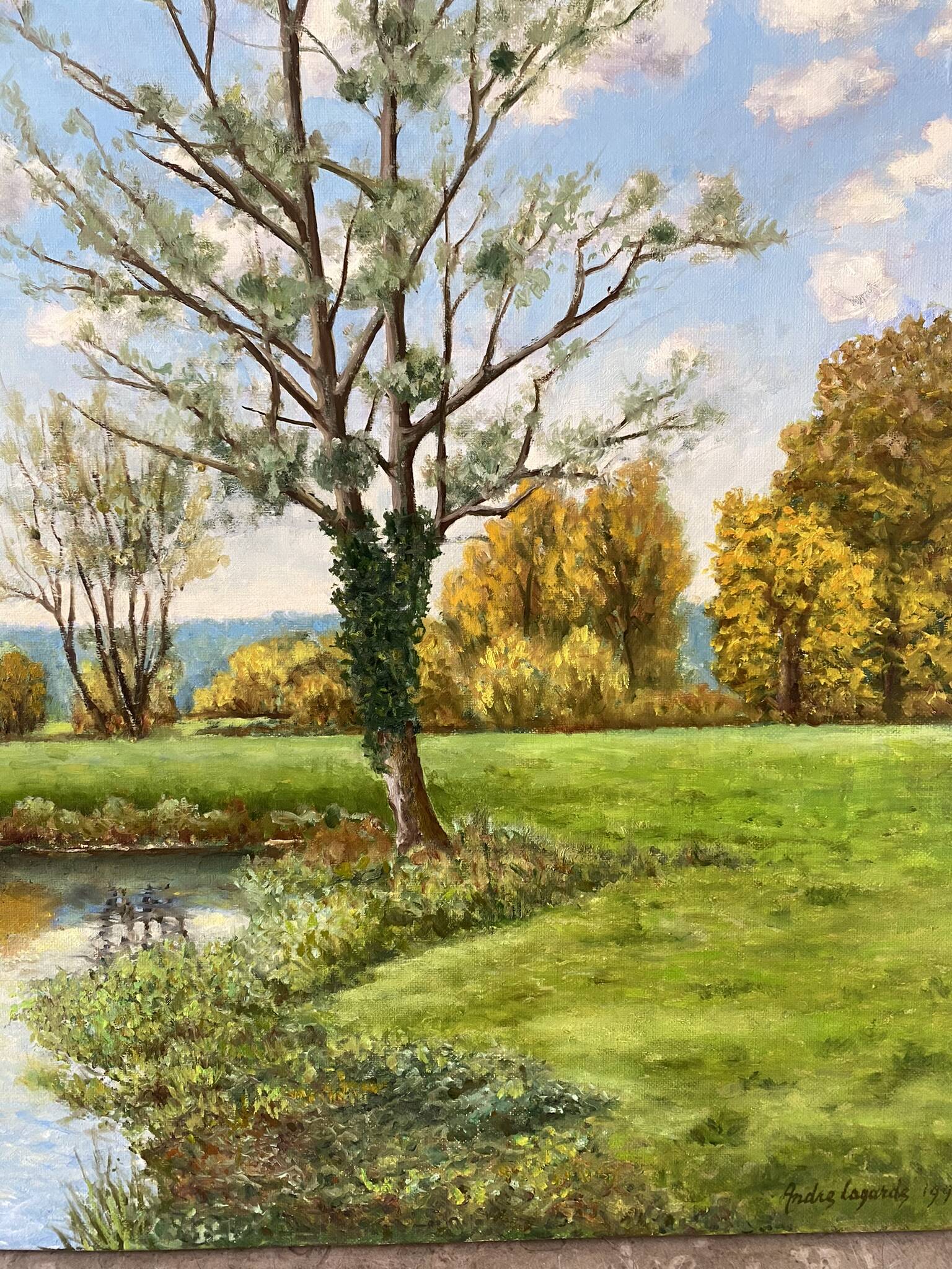 Green landscape signed in 1998