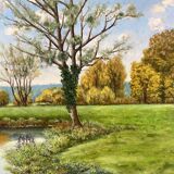 Green landscape signed in 1998