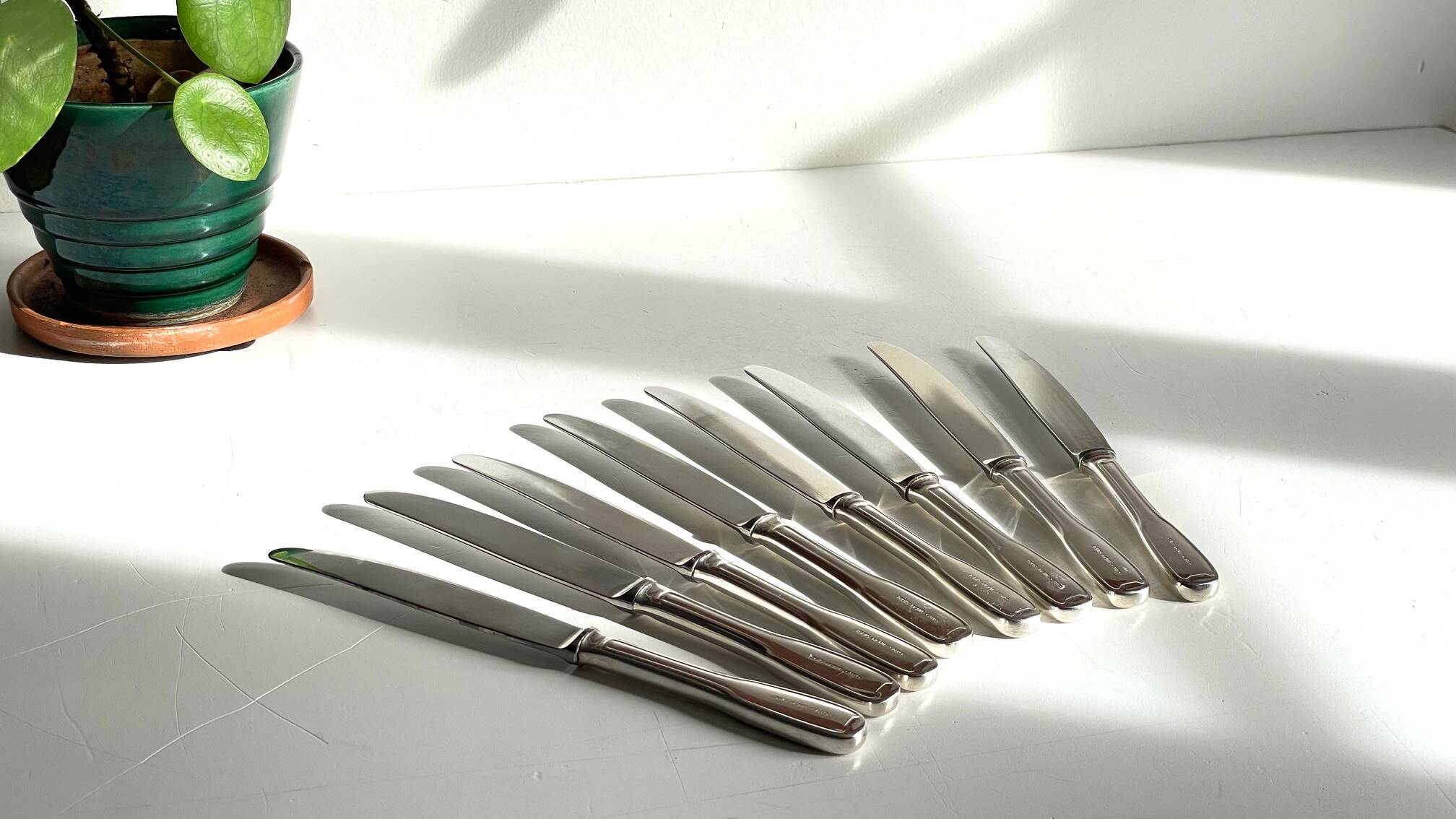 8 Table Knives A. Krupp Italy Vintage