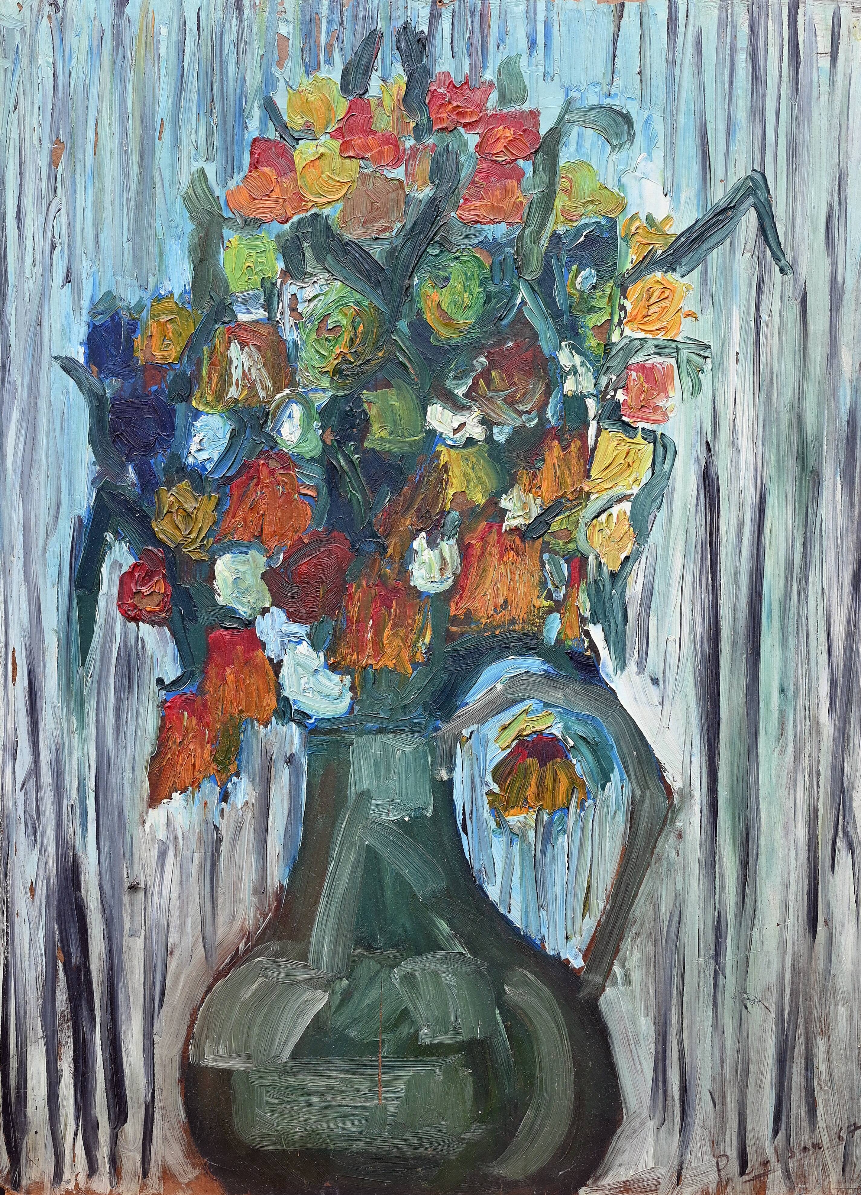 Bouquet art brut signé daté 1967