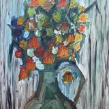 Bouquet art brut signé daté 1967