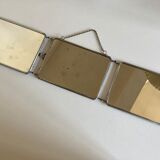 Miroir de barbier triptyque à l'italienne horizontal 1960 L69cm
