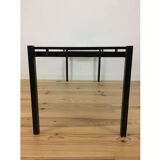 Modernist coffee table 50s black metal and glass