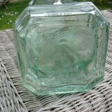 Square bottle of molded-pressed glass with faucet