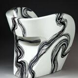 Smoke - Fauteuil Little Albert de Ron Arad, peint à la main, Signé Amane