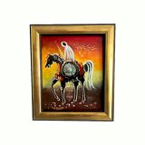 Painting signed A. ZENATI (Abderrahmane, 1943) – Oil on wood panel – Cavalier Fantasia