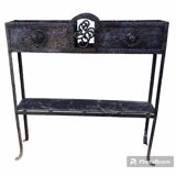 Viennese-style hammered iron flower planter holder Secession