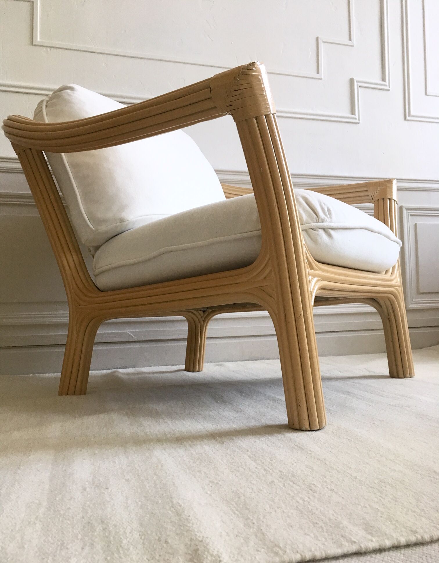 Restored vintage rattan chair