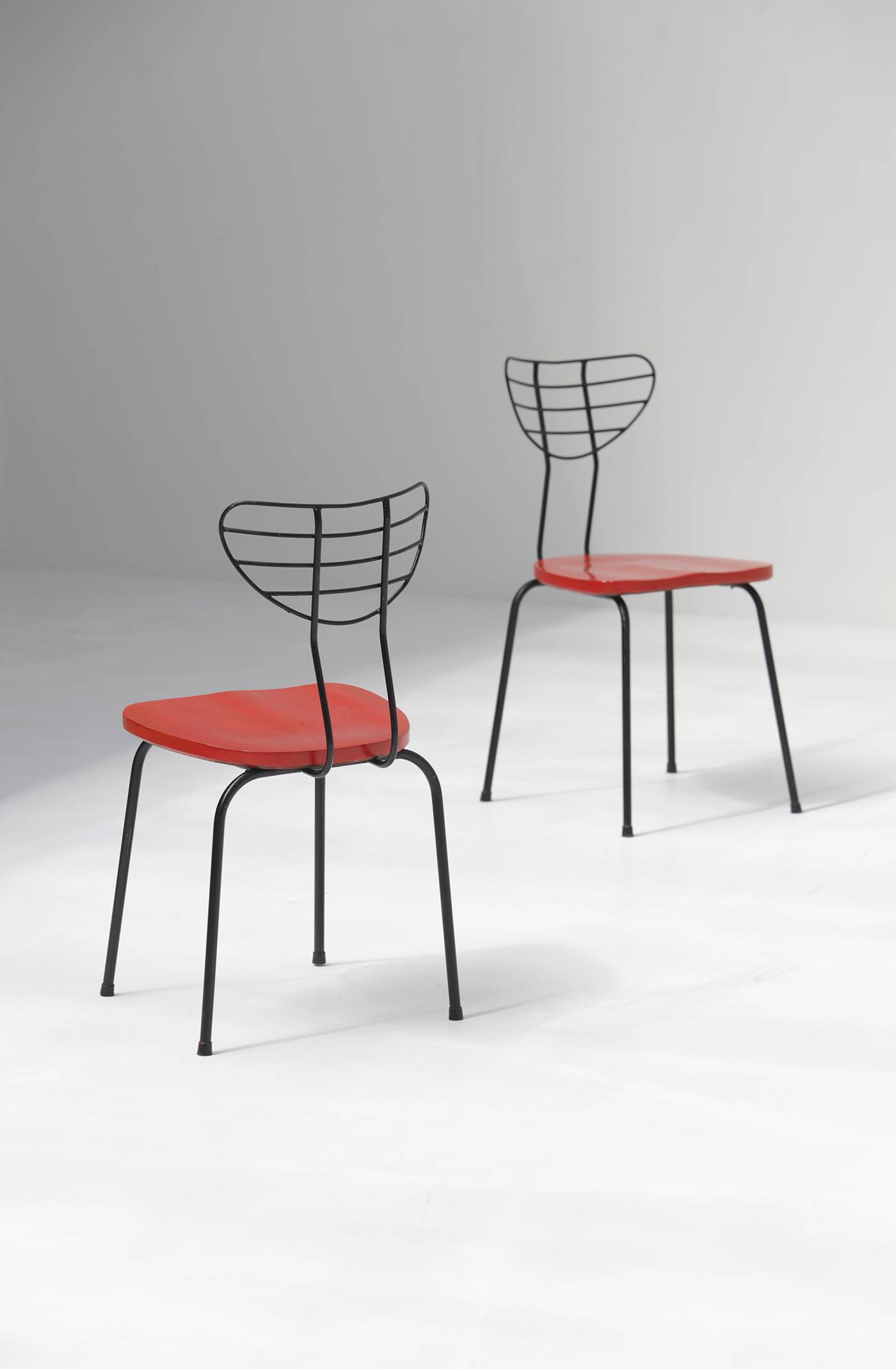 Set of 4 modernist mid-century radar chairs 1950s Belgium