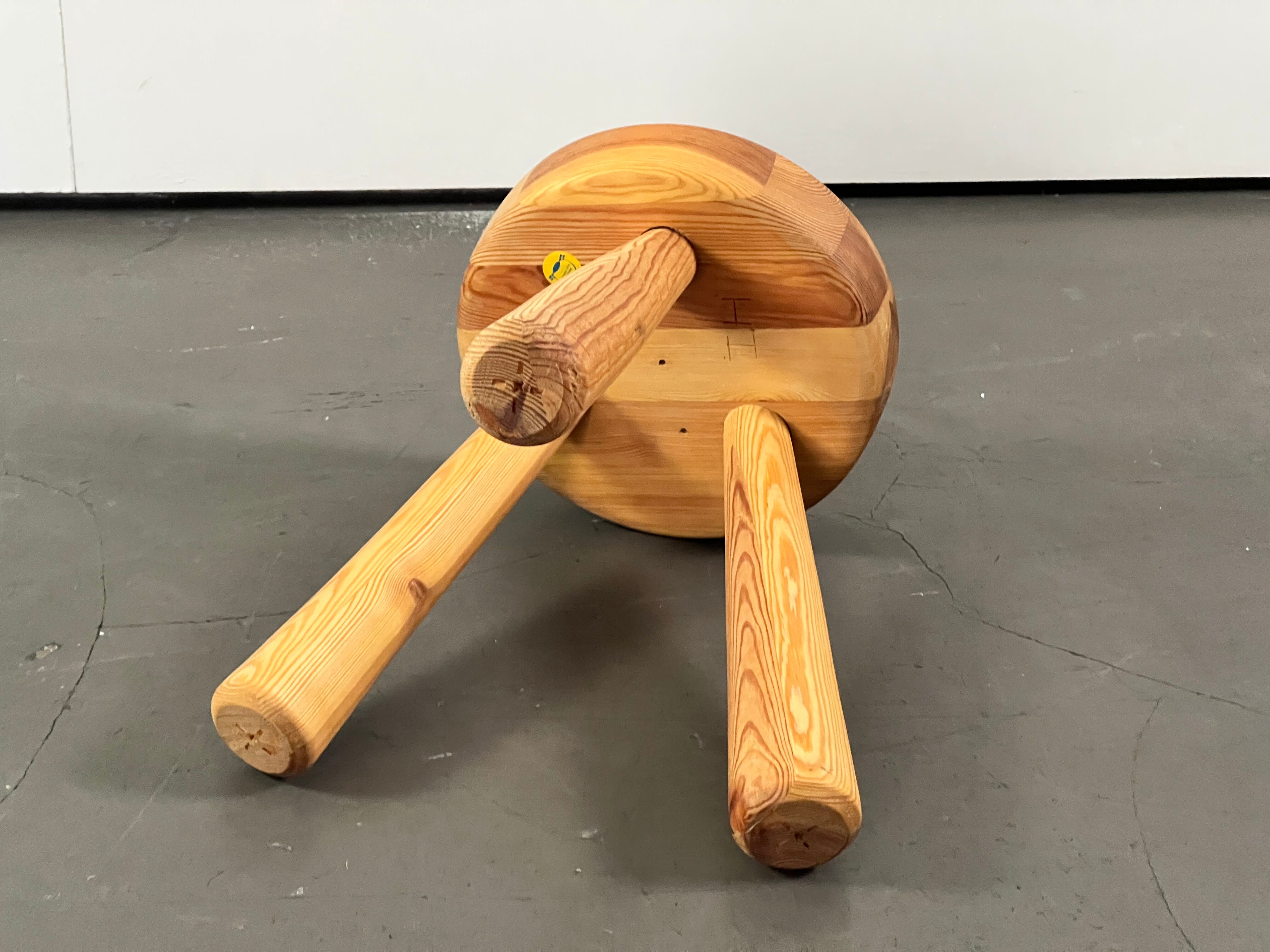 Solid pine stool by Ingvar Hildingsson