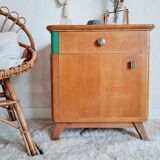 Bedside wood compass feet