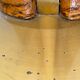 Vintage lamp Roche Bobois brass / wood veneer