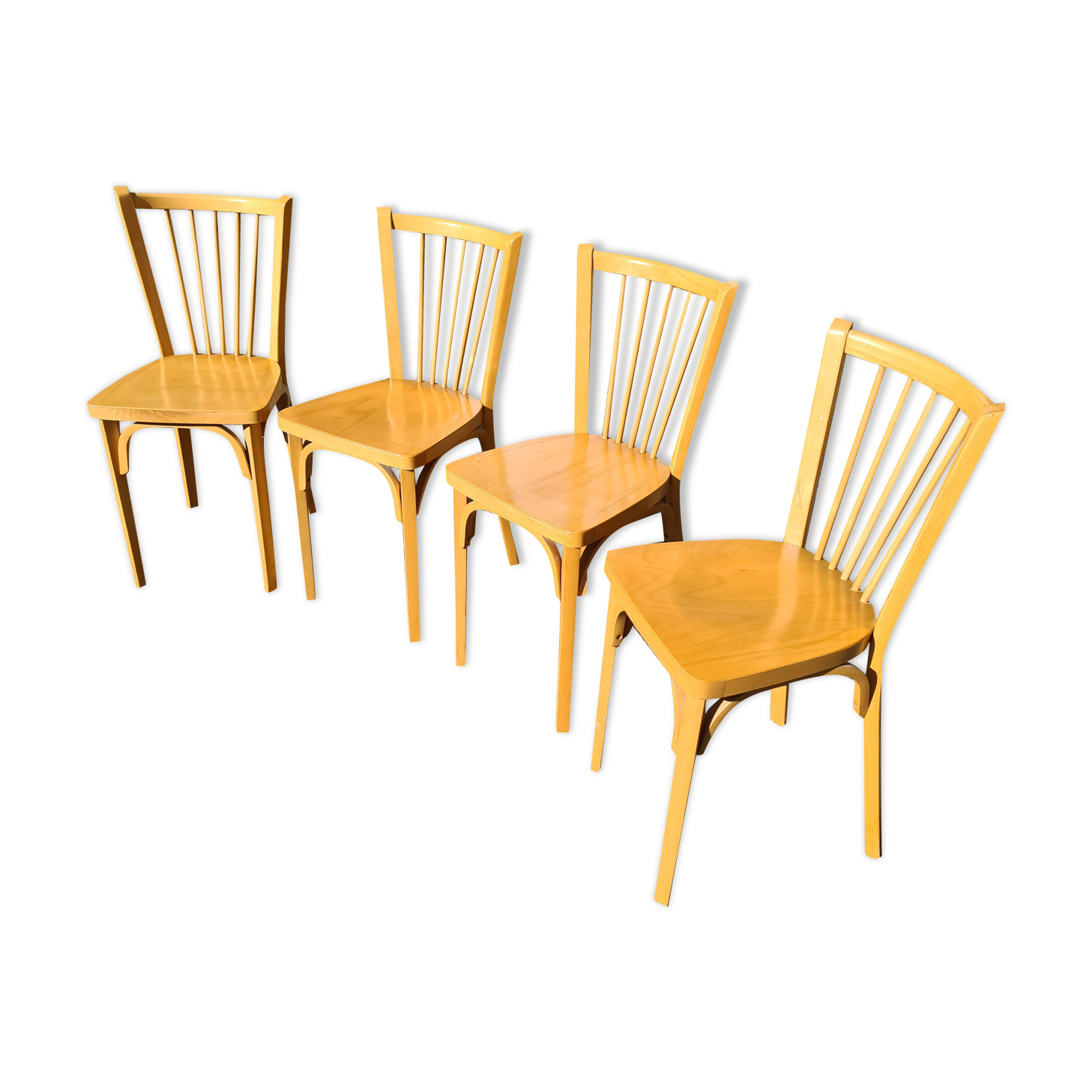 Série de 4 chaises vintage bistrot Baumann 87