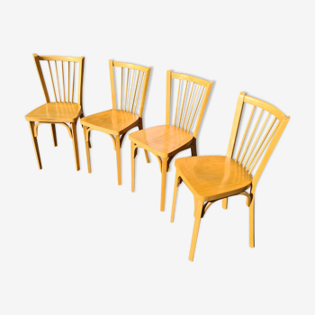 Série de 4 chaises vintage bistrot Baumann 87