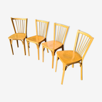 Series of 4 vintage chairs bistro Baumann 87