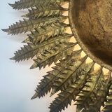 Large wall sconce "Sol" in gilded wrought iron – Spain, 1950s